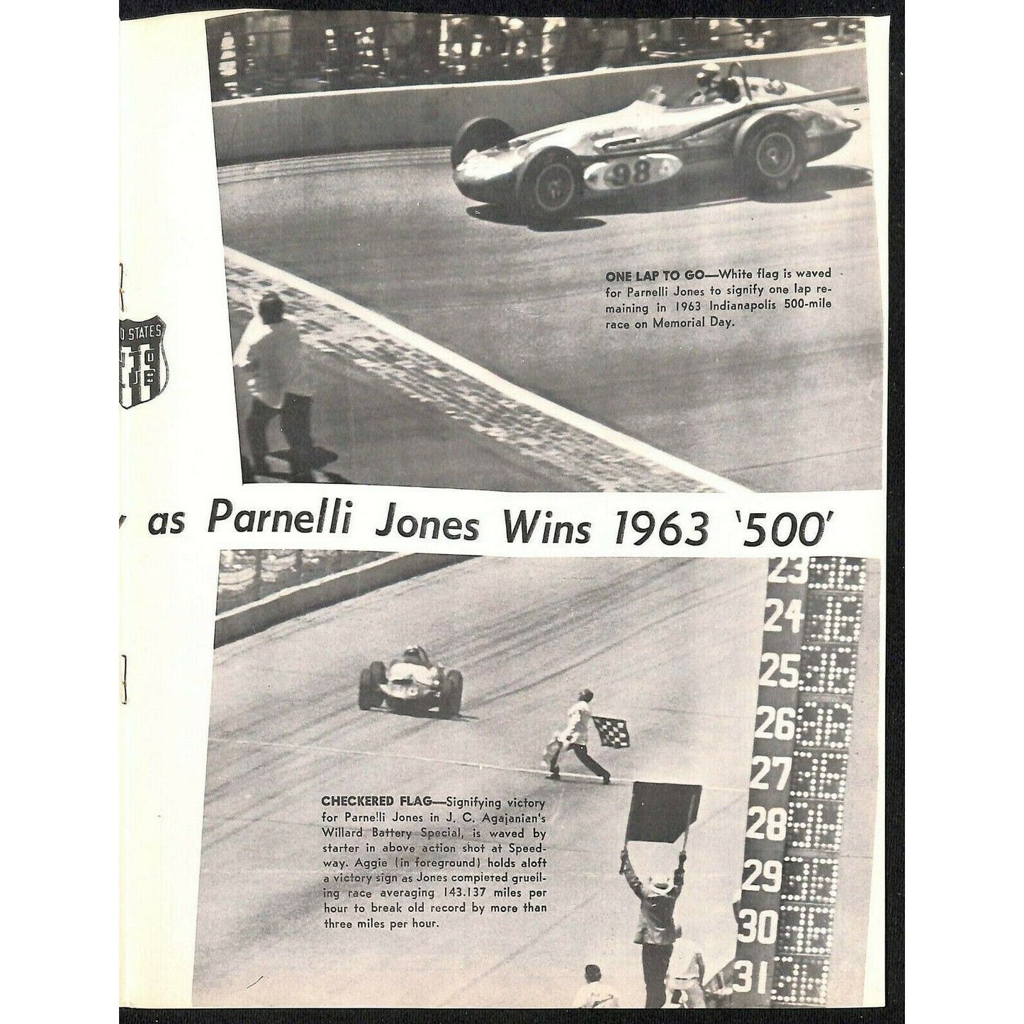 Scarce 6/29 1963 Auto Racing USAC Midget Program Ascot Park Nat. Champ. 24pp