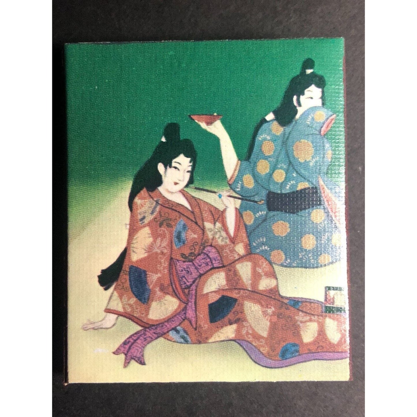 Japanese Women Lounging Scene Art c1960's AKCO Co. Matchbox NOS VGC #13