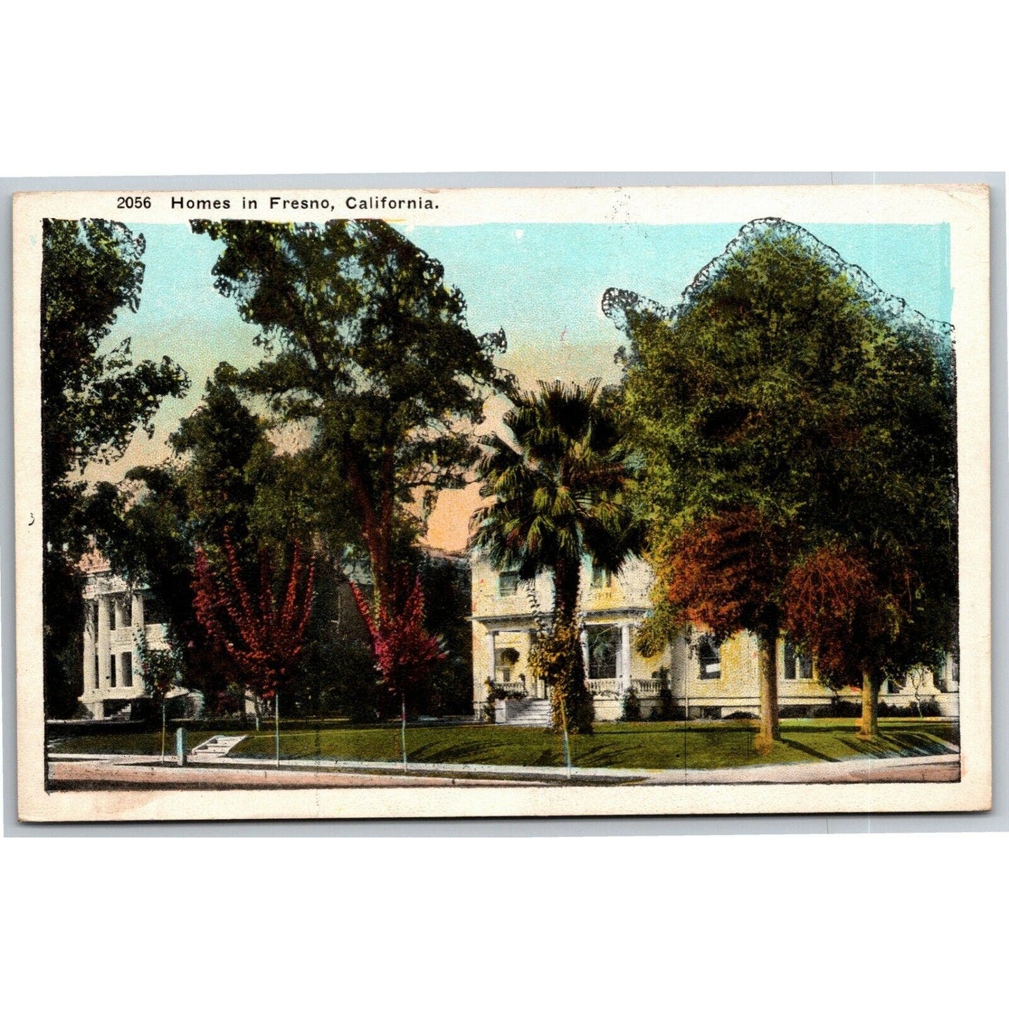Vintage PPC Postcard --- "Homes In Fresno, California"