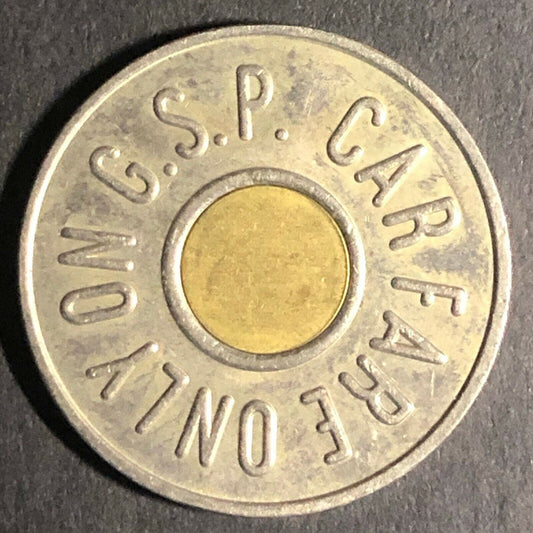 23mm Vintage Bimetallic / Encased Transit / Toll Token - Fauver Coll.