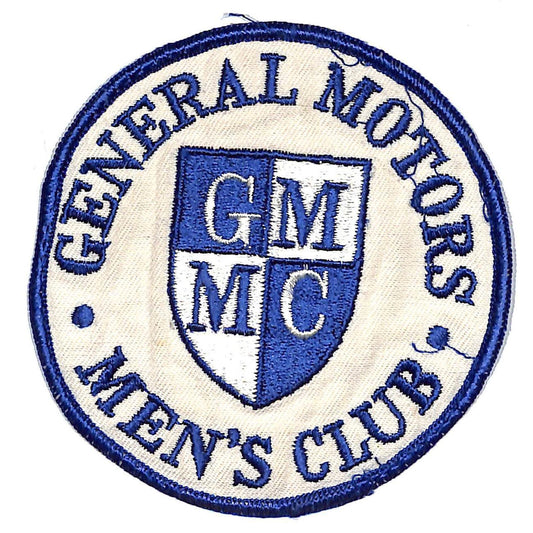 General Motors Men's Clubs Vintage Embroidered Patch 3 3/4" dia. VGC c1970's