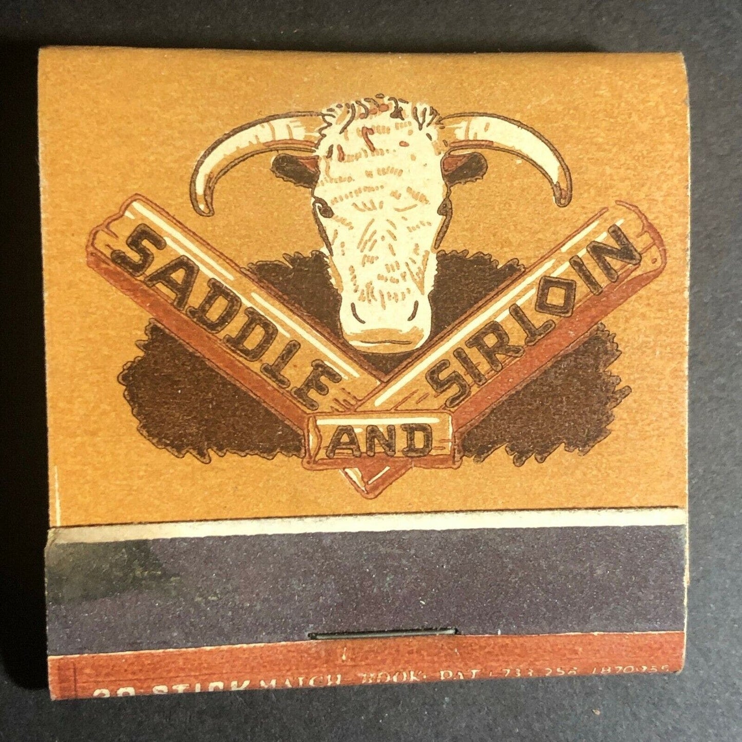 Scarce c1940's-50's Full Matchbook Saddle and Sirloin Studio City Glendale