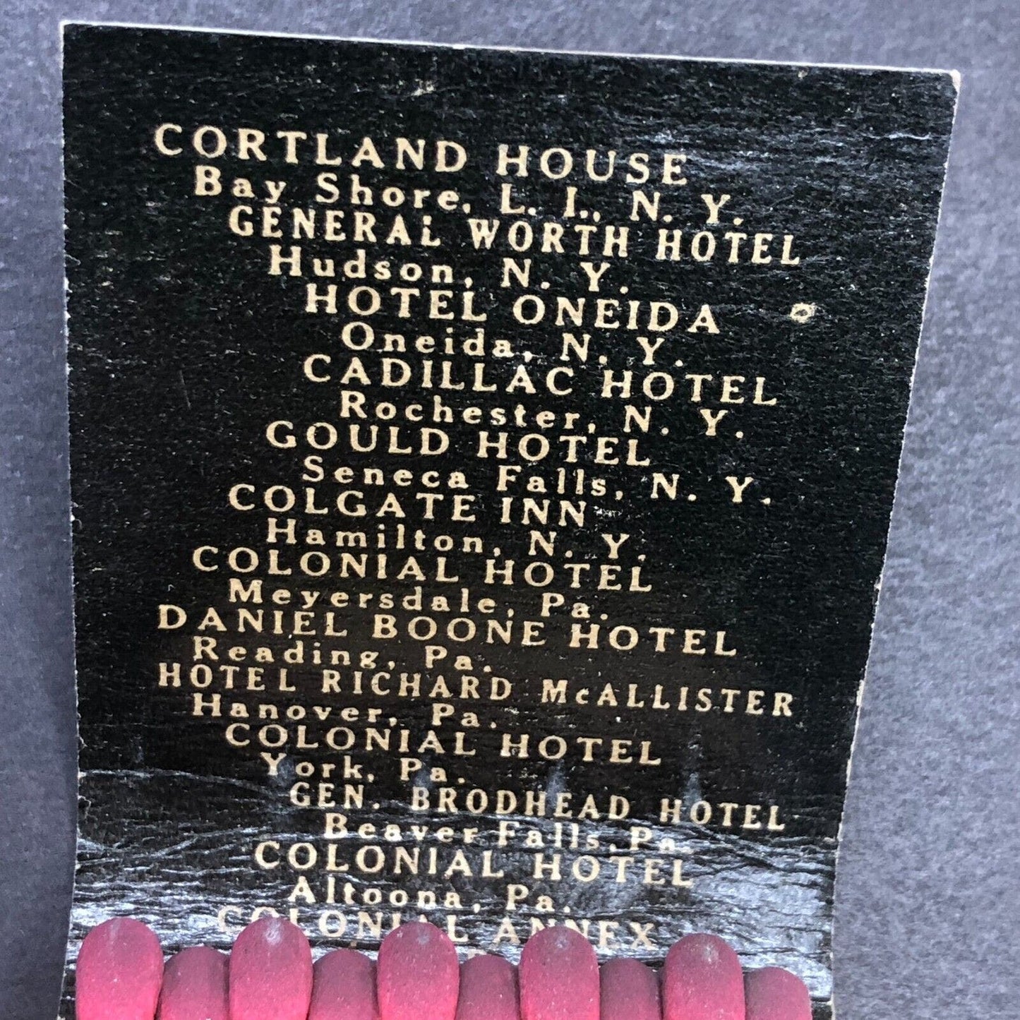 Harrisburg, PA Grenoble Hotels Full Matchbook c1940's VGC Scarce