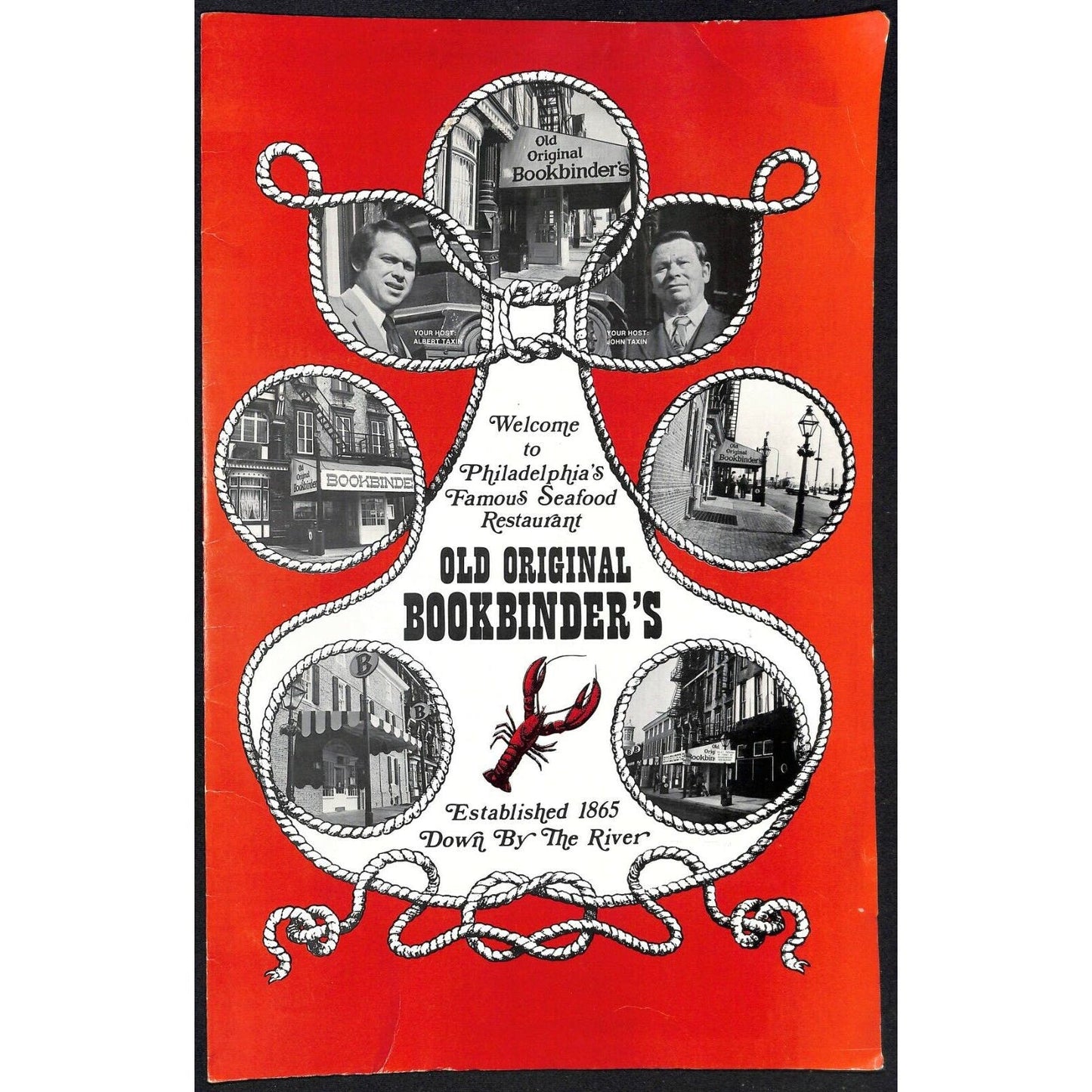 Bookbinder's Menu 1977 Large Restaurant Philadelphia Multi-View Photo Cover