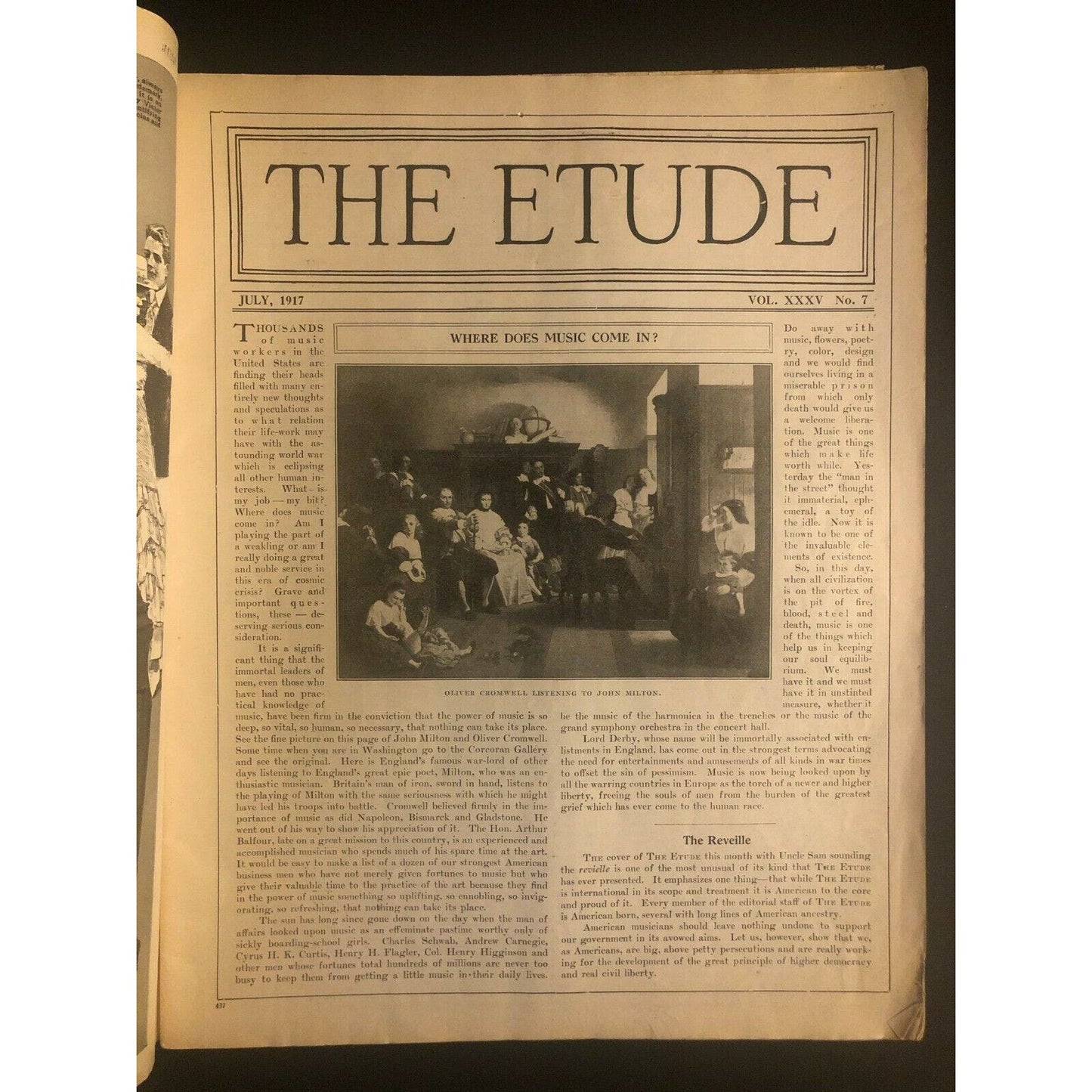 Vintage 1917 Sheet Music Magazine "The Etude" 60+ pages Uncle Sam Bugle