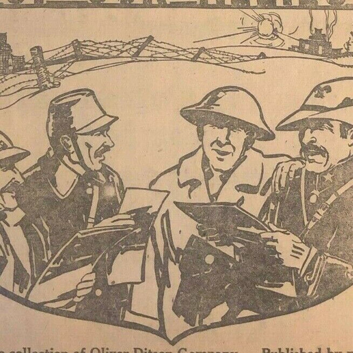 Vintage 1918 Boston Newspaper Sheet Music Insert "La Brabanconne"