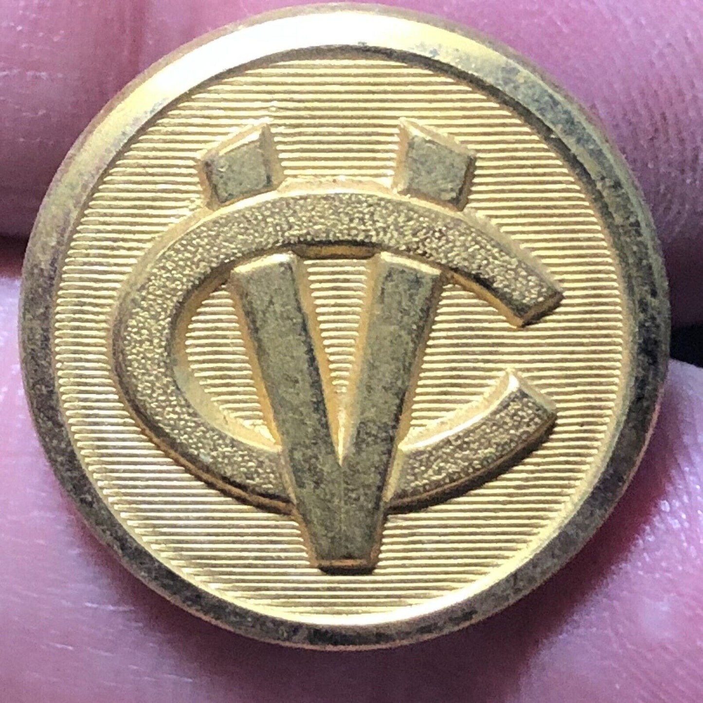 Central Vermont Railway Brass Uniform Button 3/4" - Superior Quality