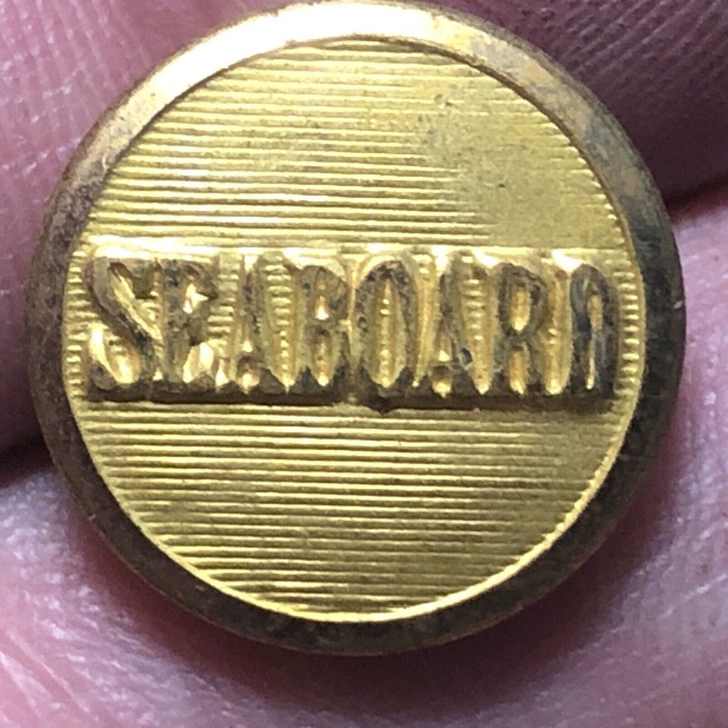 Seaboard Railroad Uniform Button Brasstone 1/2" Flat - Waterbury