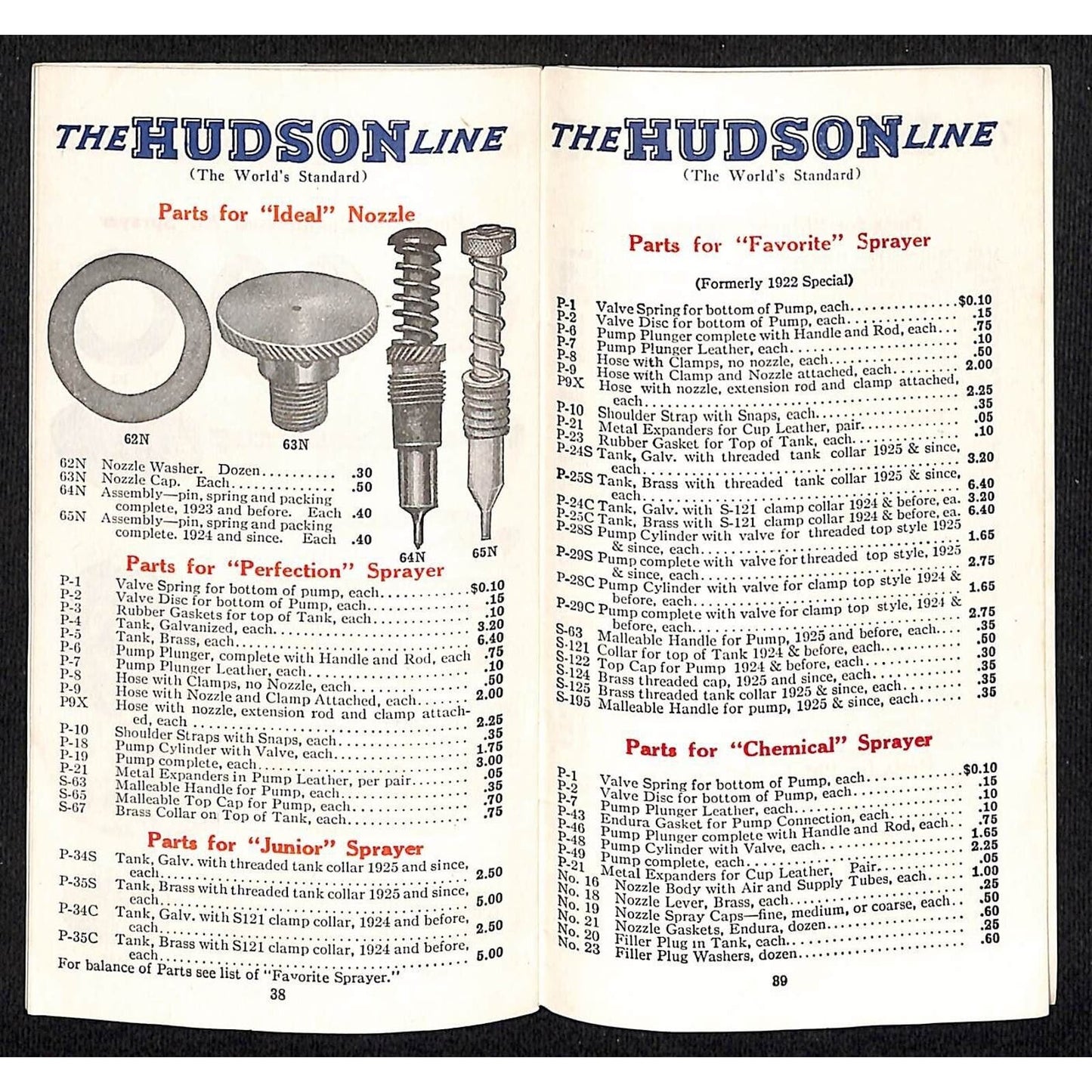 Hudson Sprayers Catalog Booklet 1926 44pp Illustrations Prices Part Nos. Scarce