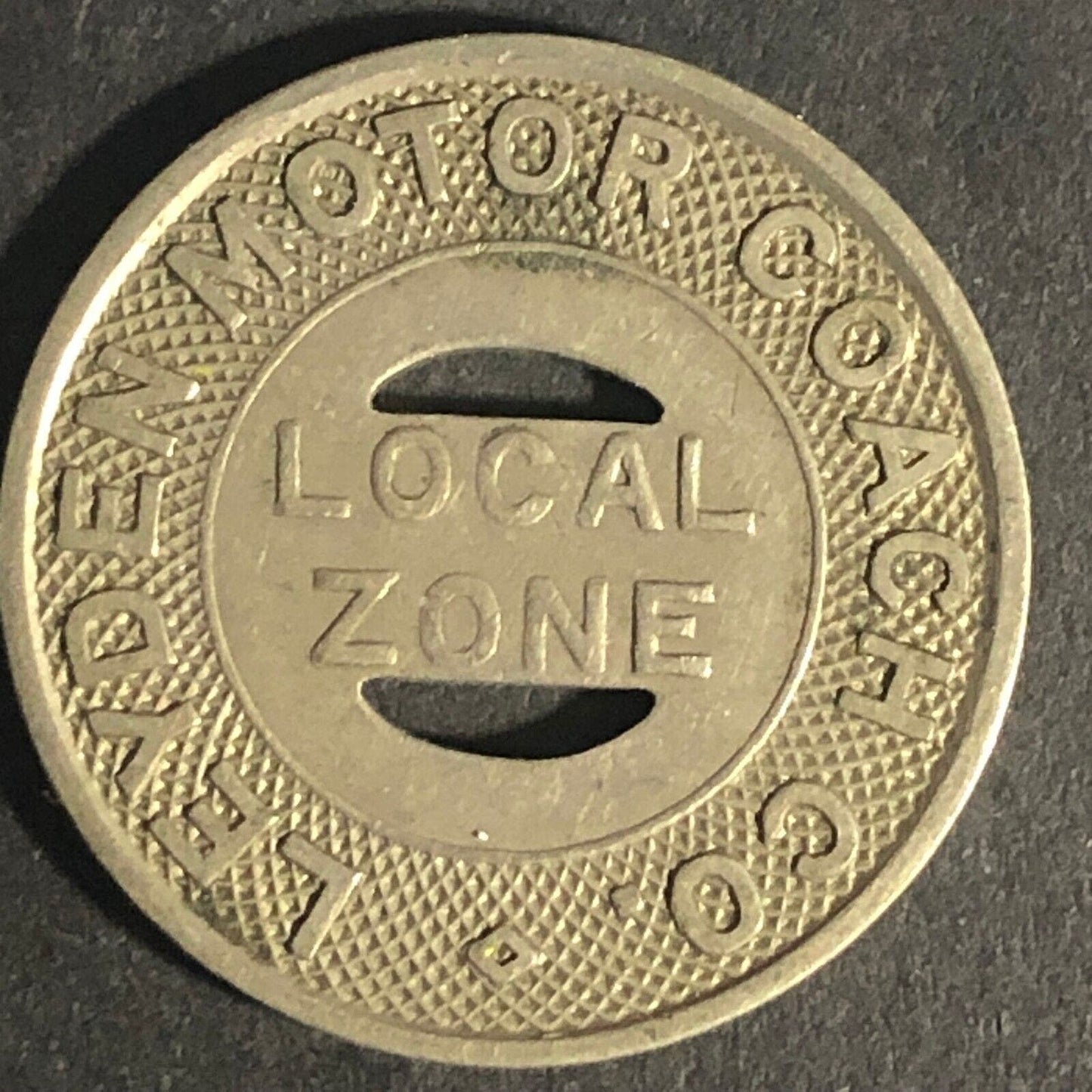 Leyden Motor Coach Co. G/F One Fare Brass "Local Zone" Transit Token 22.75mm