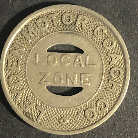 Leyden Motor Coach Co. G/F One Fare Brass "Local Zone" Transit Token 22.75mm