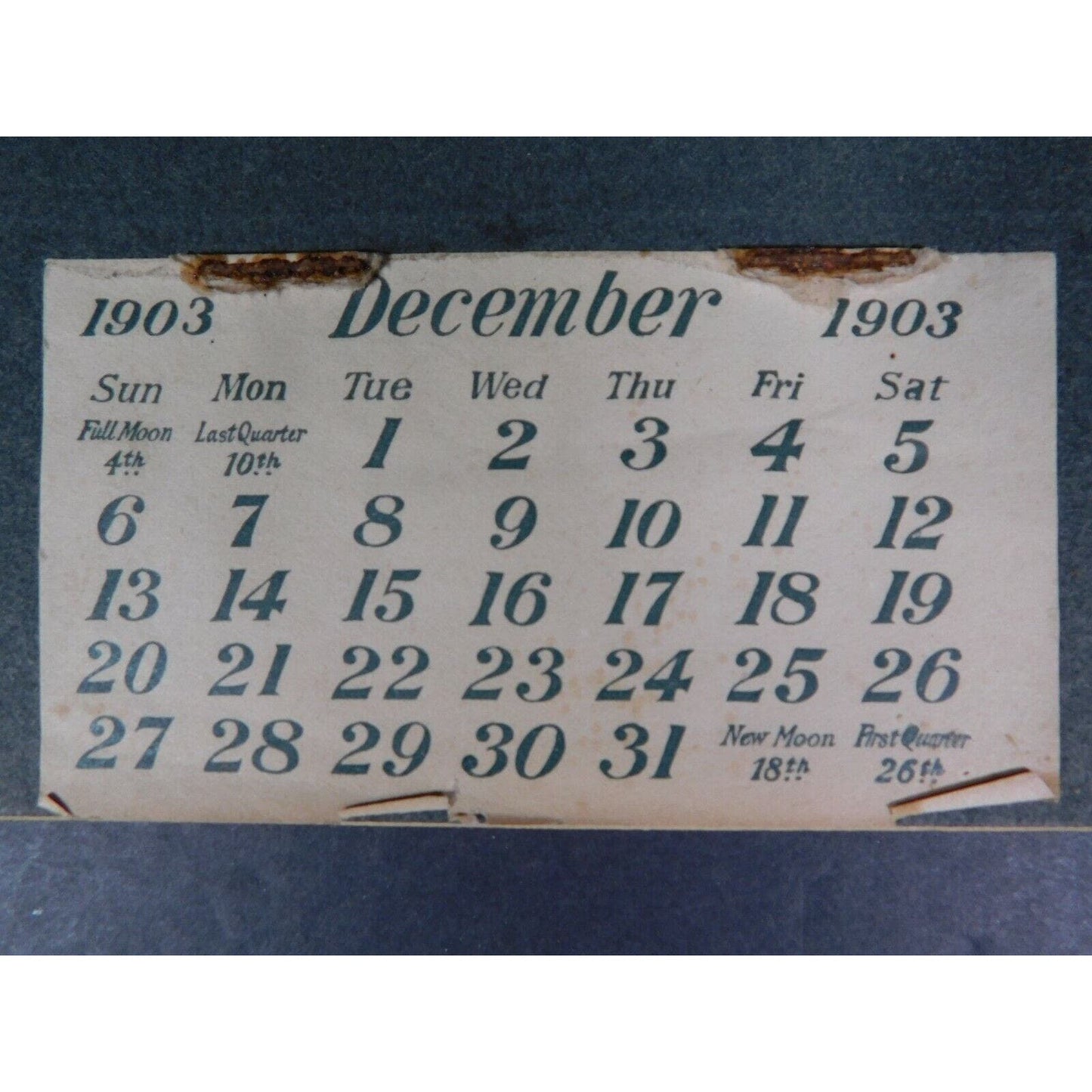 B. W. Hooker "House Furnishers & Undertakers" 1903 Calendar Barre Vermont
