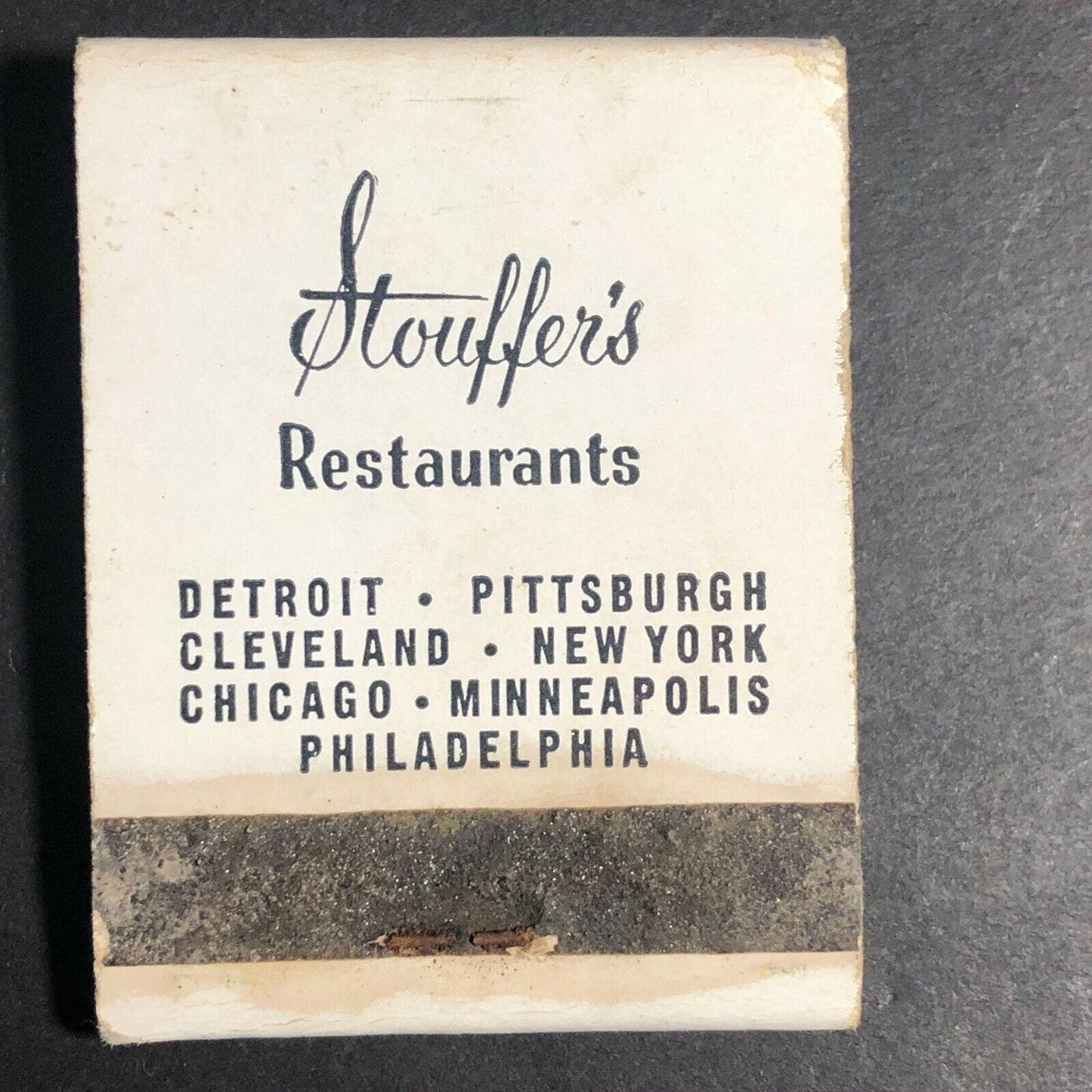 1960's-70's Full Matchbook "Stouffer's Restaurant" Detroit Pittsburgh Cleveland
