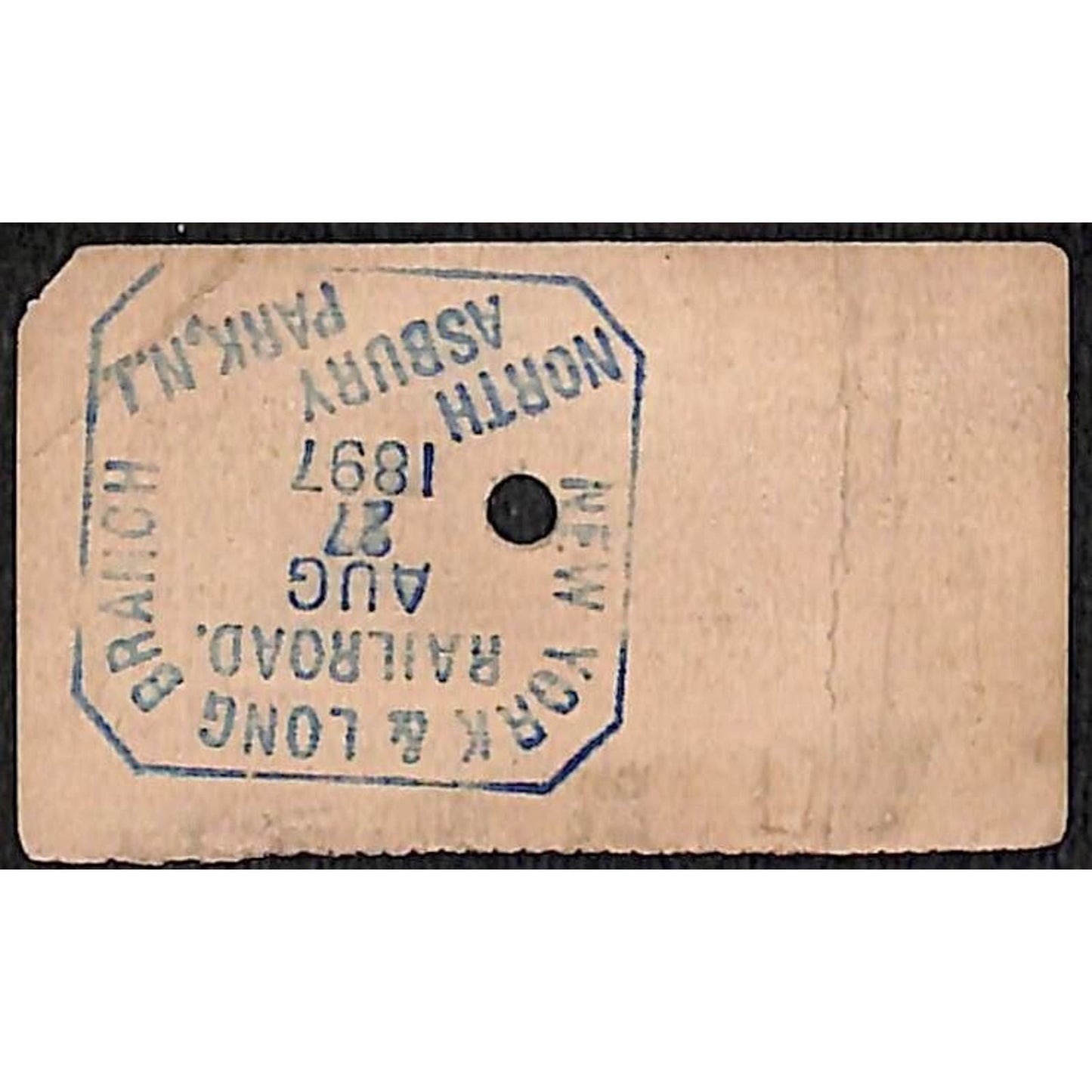 NY Long Branch North Asbury Park 1897 Ticket Baltimore #475
