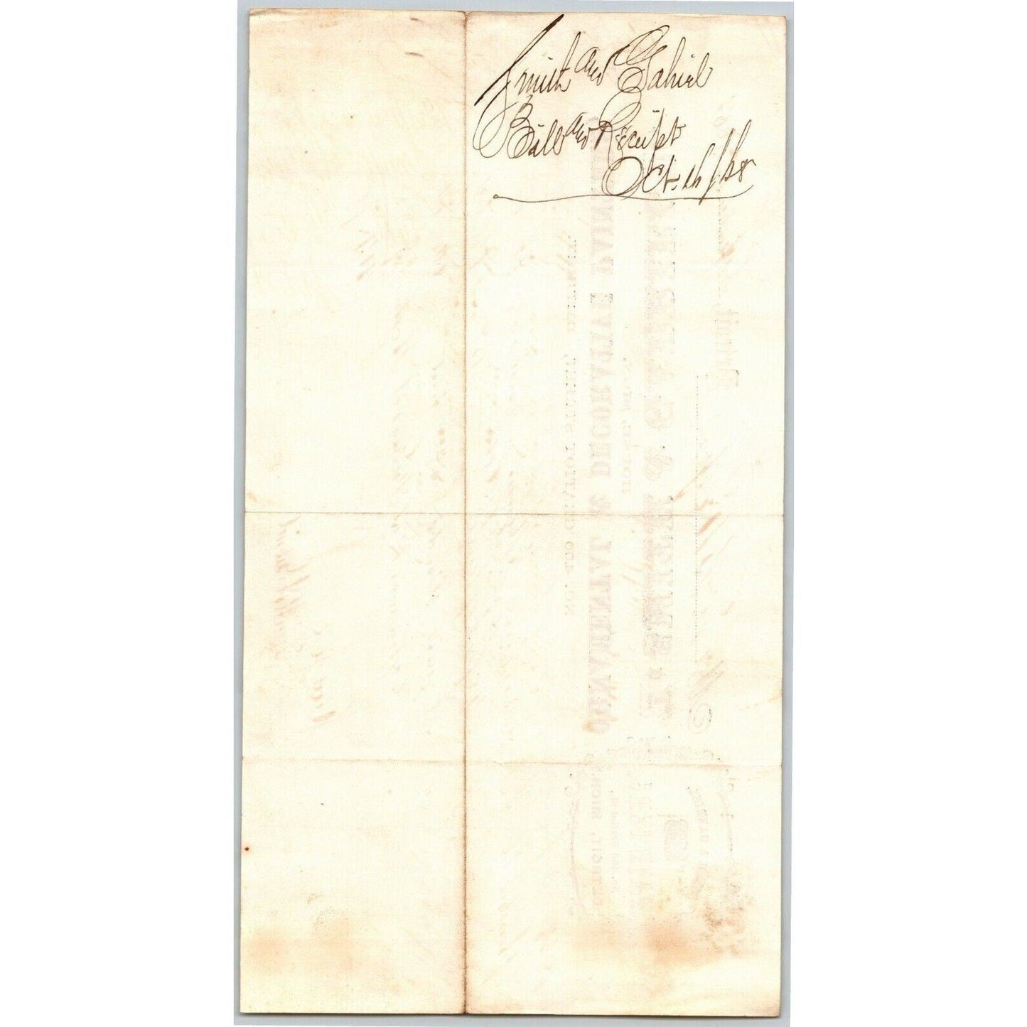 Detroit Letterhead Smith & Gabriel -- Ornamental & Decorative Painters 1868