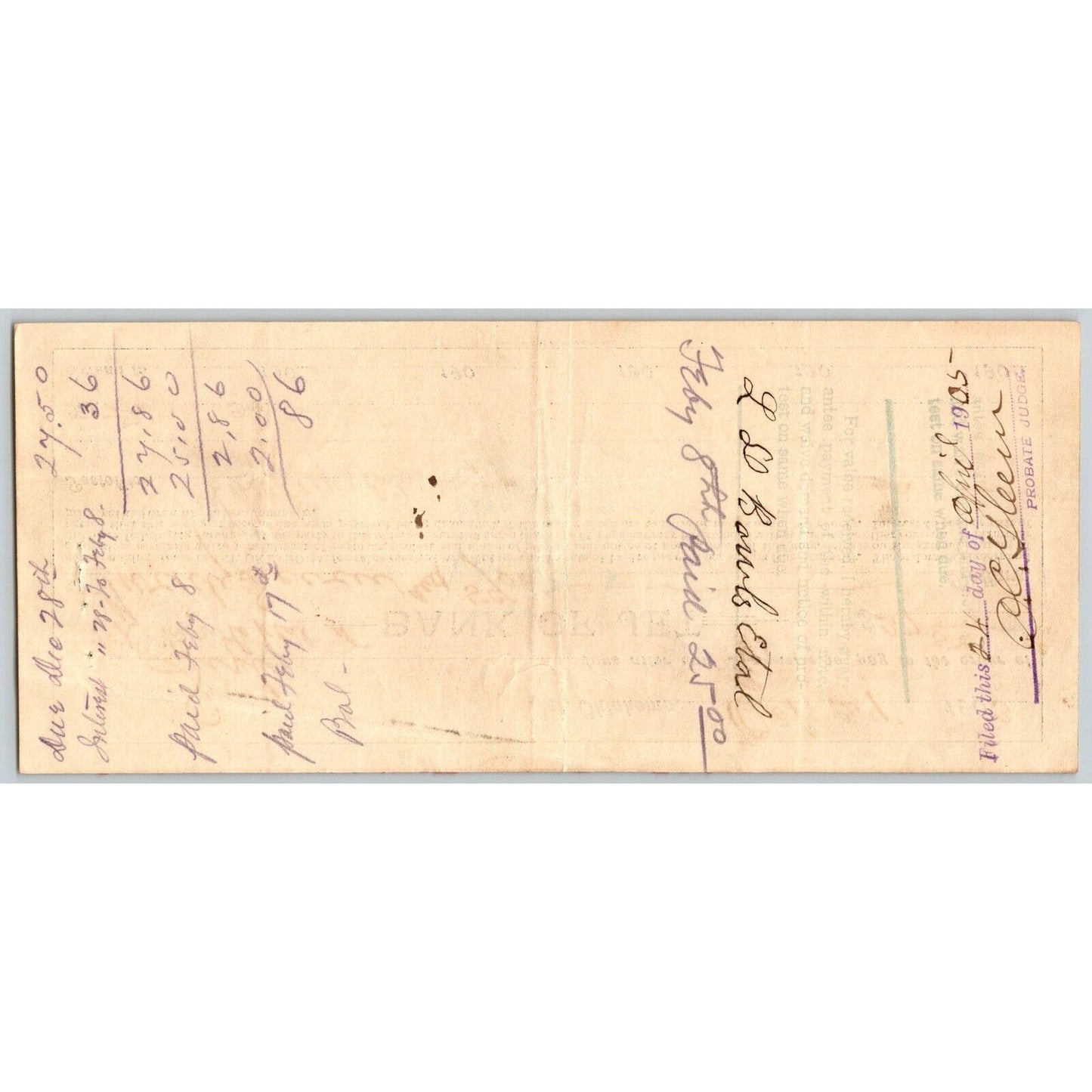Jet, Oklahoma Territorial 1903 $27.50 Promissory Note - Scarce
