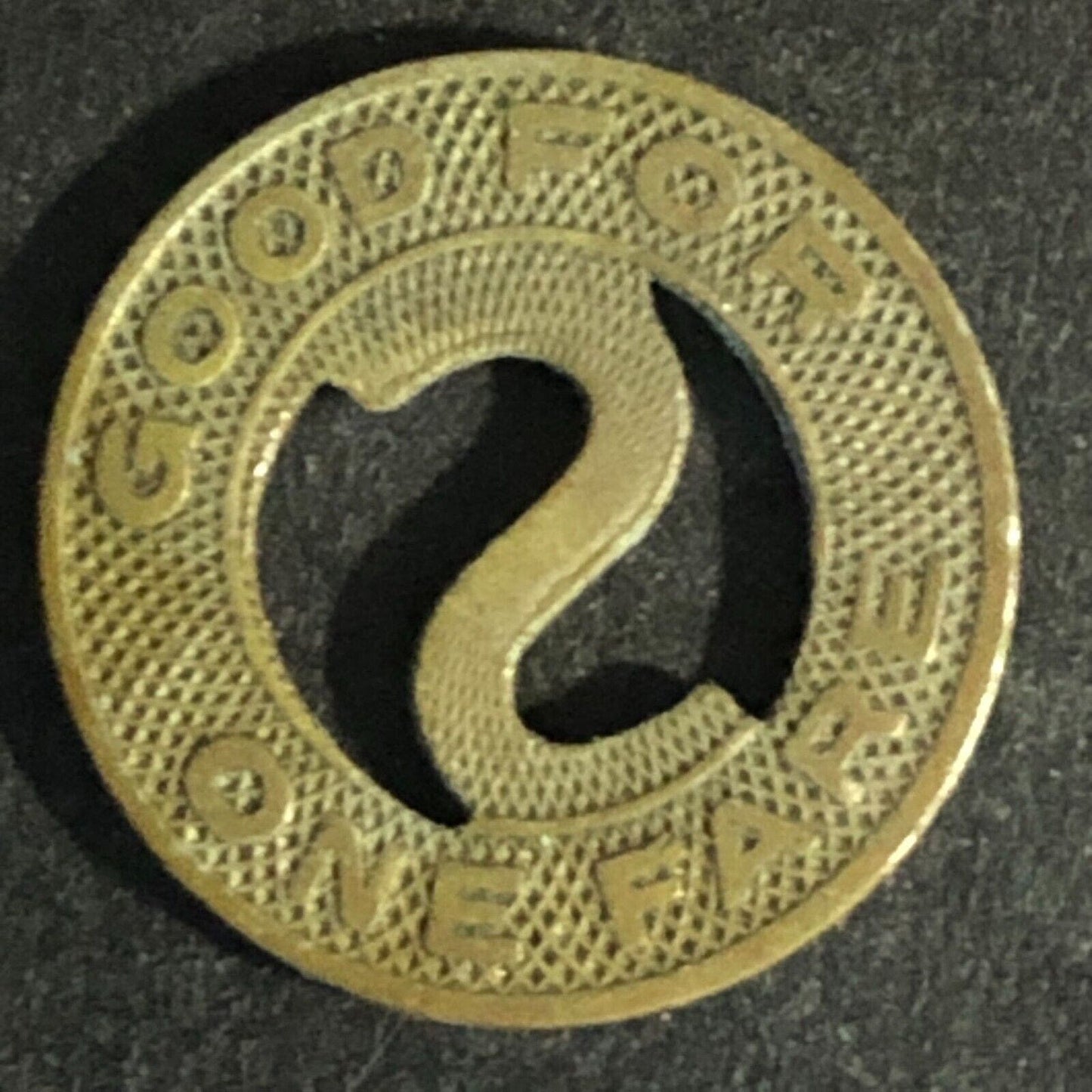 Schenectady Railway Co. WM G/F One Fare Transit Token -- 16mm c1922