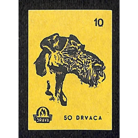 Vintage Yugoslavia Matchbox Label Drvaca Dog Breed Series - #10 VGC c1960's