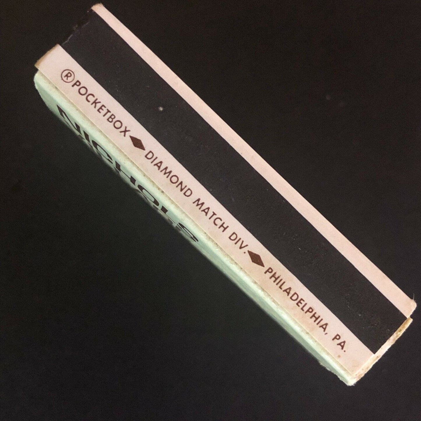 c1970's-80's Wooden Matchbox Matchbook Nicholas Village Motor Inn Clarks Summit