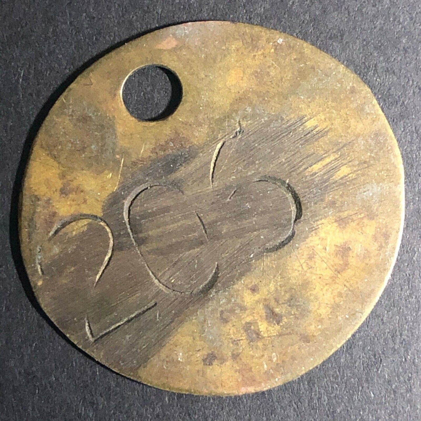 32mm Mining IR Equipment Ingersoll Rand Brass "2160" Tag / Token - Fauver Coll.