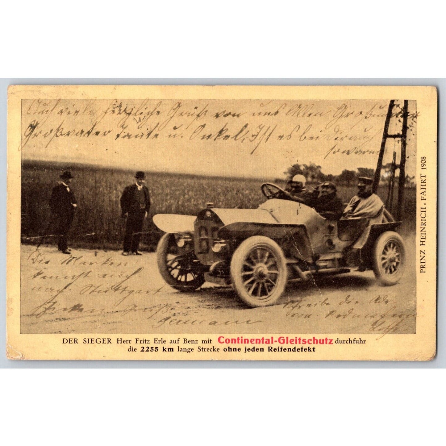 Auto Racing Postcard c1911 "Continental-Gleitschutz" Scarce
