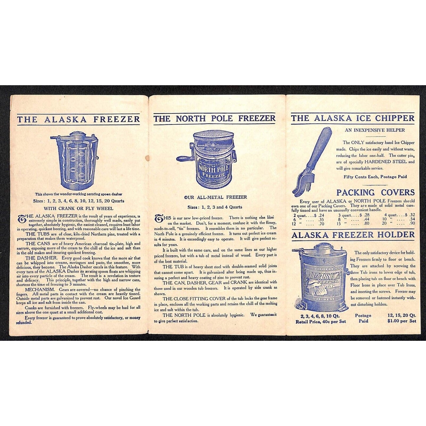Alaska Freezer Company T.B. Coiner Waynesboro, VA Folded Sheet Brochure c1920