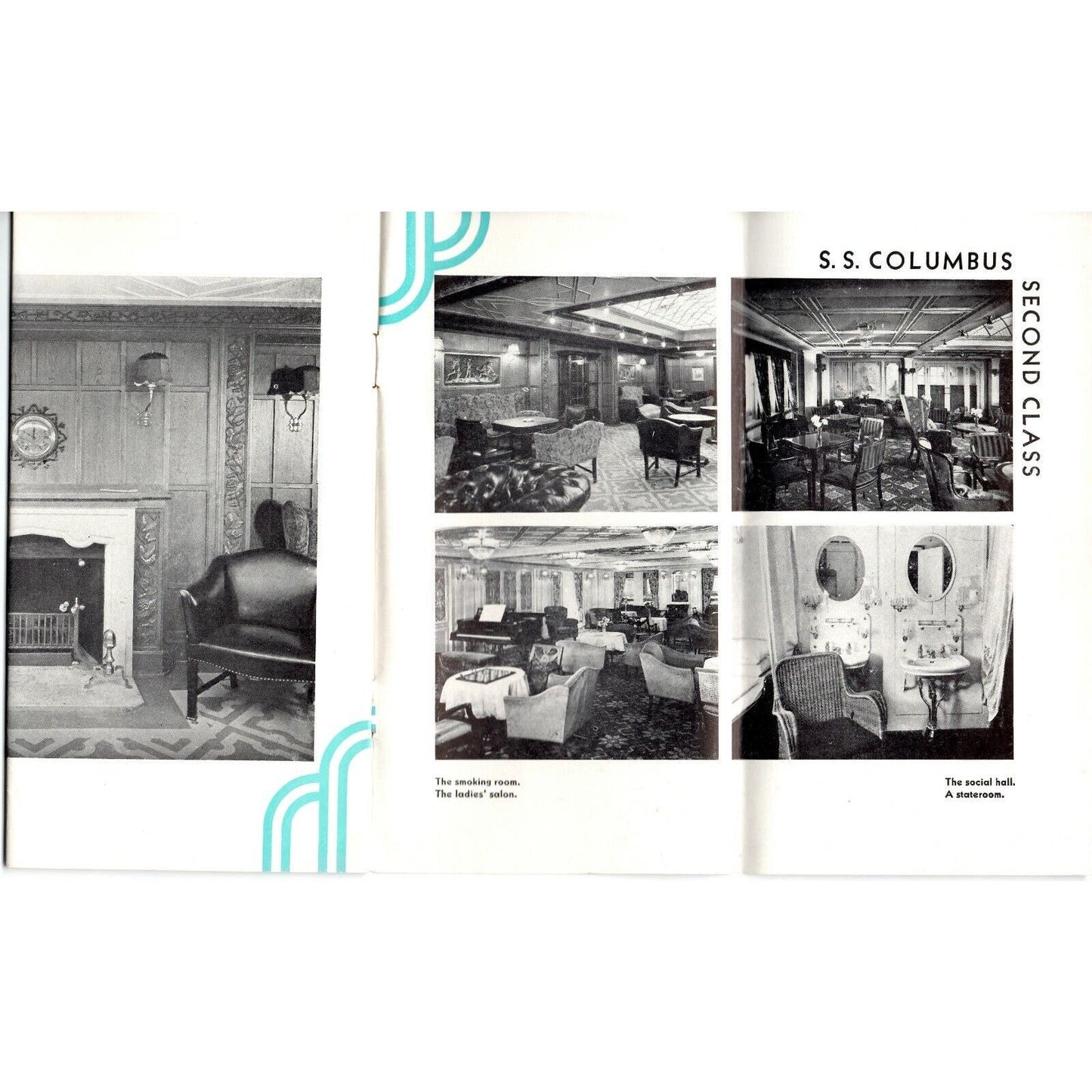 North German Lloyd Cruise Line Bremen 1931 Second Class Brochure 16pgs. VGC