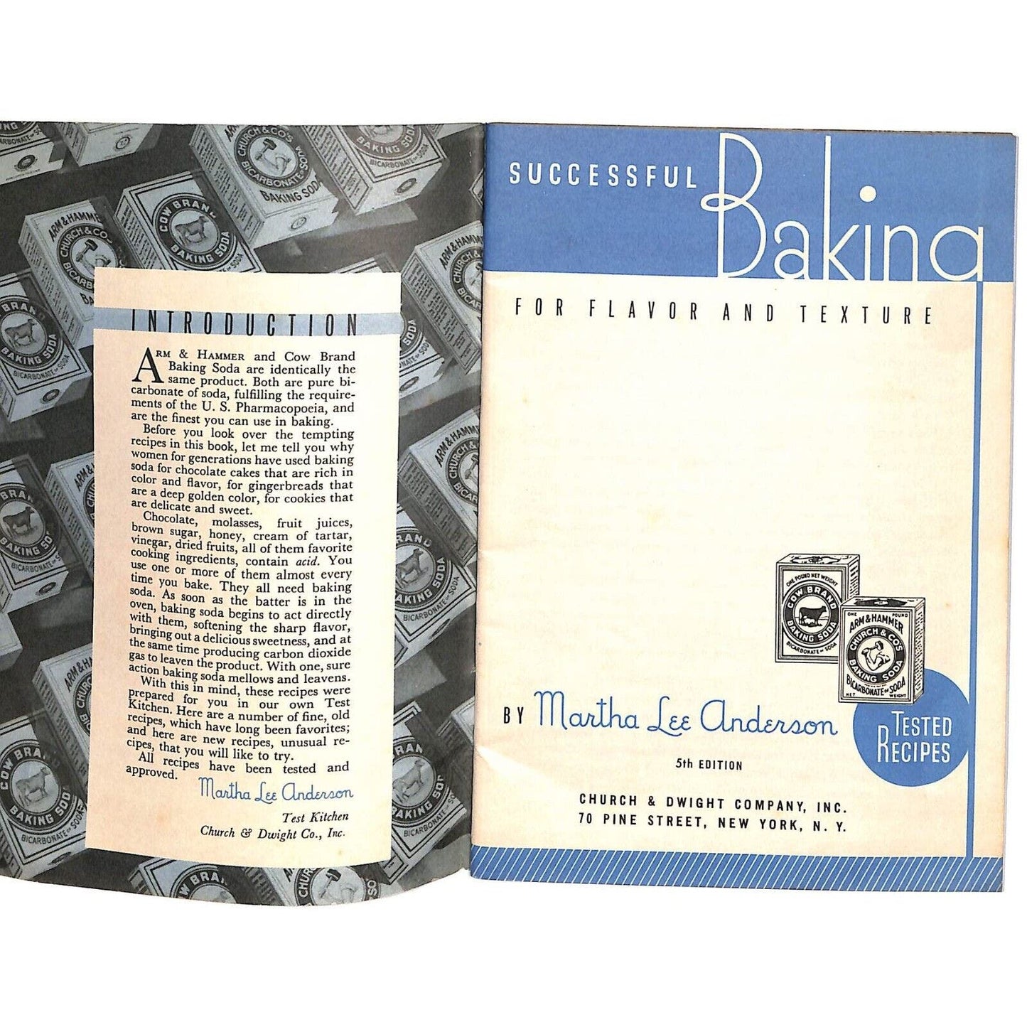 Arm & Hammer Baking Soda "Successful Baking" Cook Book 1936 VGC 38pp