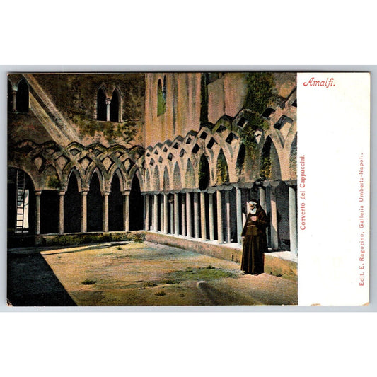 Italian Postcard Amalfi Capuchin Convent (Nice Back Stamp) 1901-1907 NP VGC