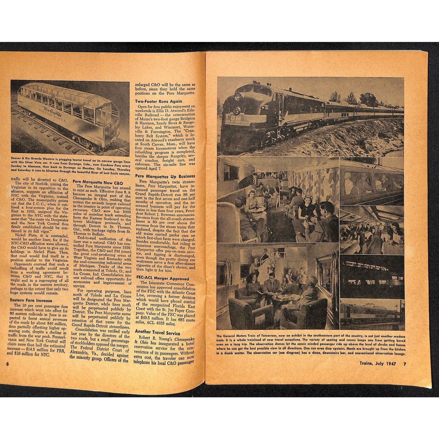 1947 "Trains" Illustrated Railroad Magazine " Vol. 7 No. 9 70pp VGC