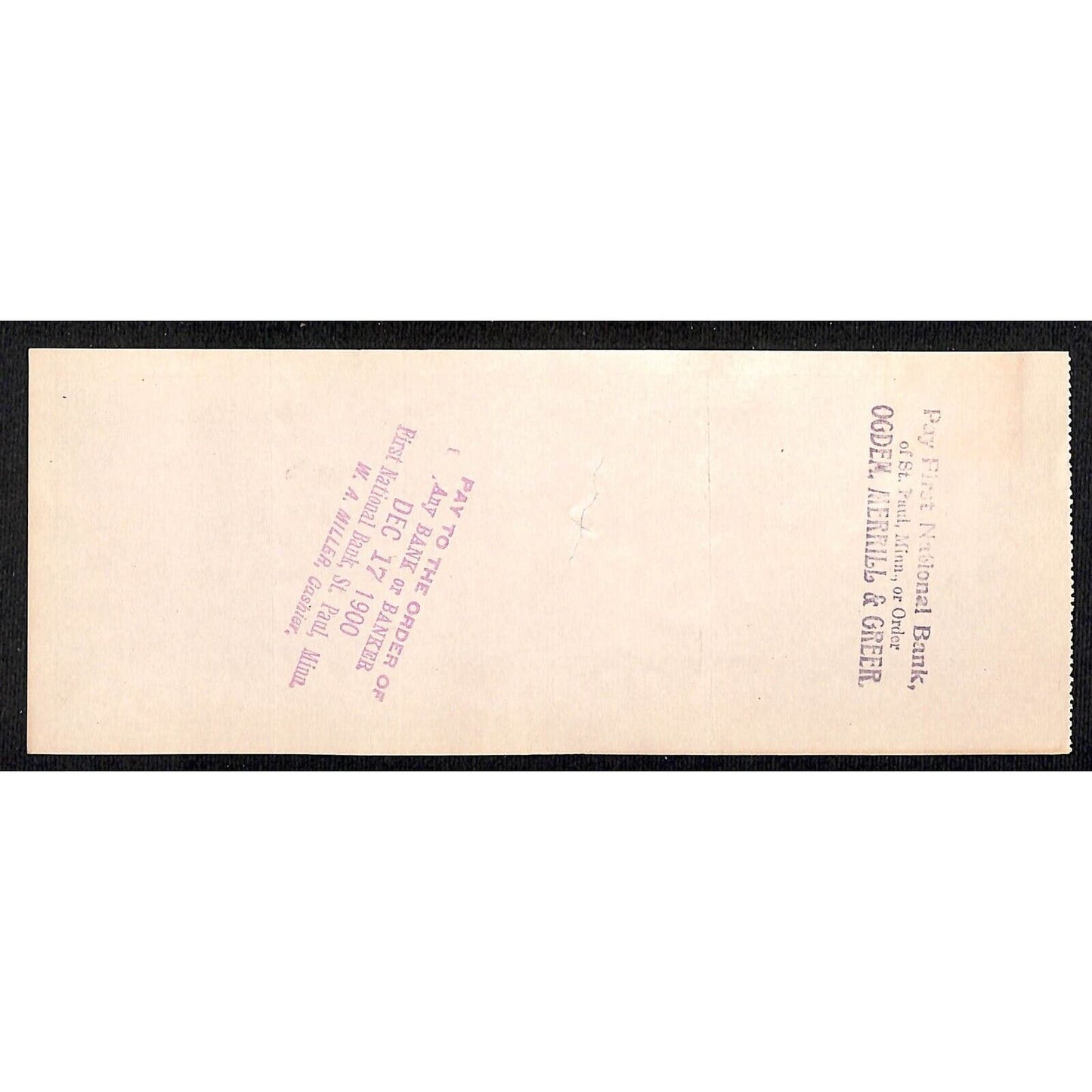 Herman MN Grant County Bank Check w/ Rev. Stamp - Scarce