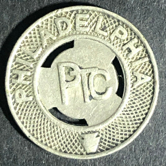 c1940's Brass Good For One Fare Transit Token Philadelphia PTC 16mm (1862)