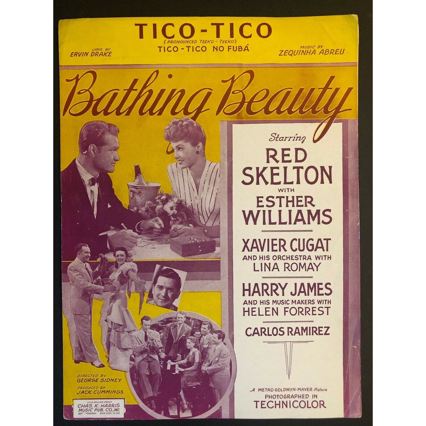 Vintage 1944 Sheet Music "Tico-Tico" from "Bathing Beauty"