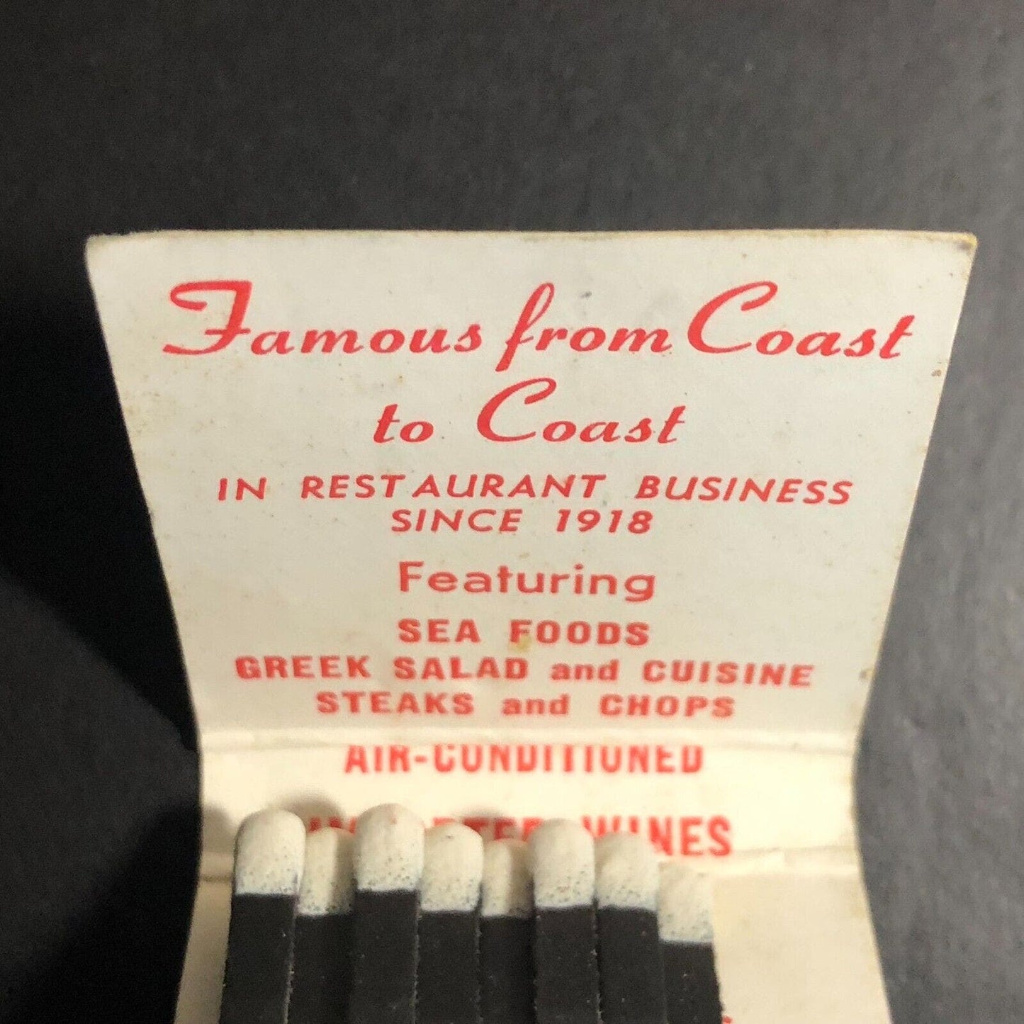 Louis Pappas Restaurants St Petersburg FL Half Full (-7) Matchbook c1960's-73