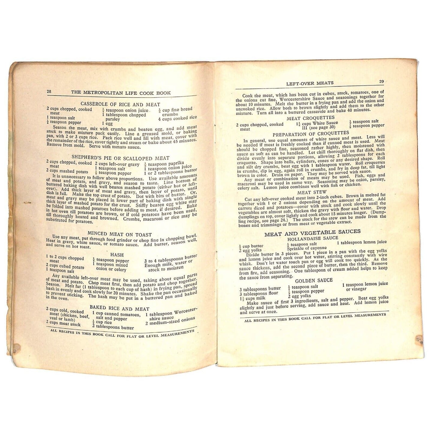 Metropolitan Life Insurance Cook Book Booklet 64pp c1920's-30's