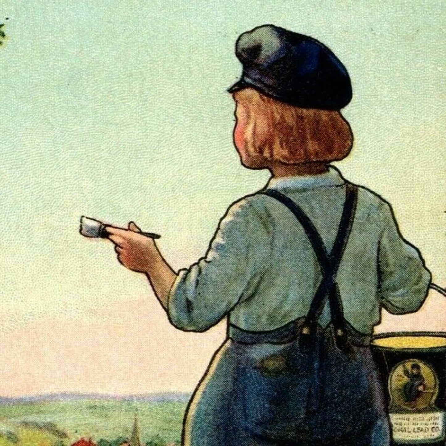 Vintage c1910 Postcard - Dutch Boy Painter "A Well Painted Town" Unposted VGC