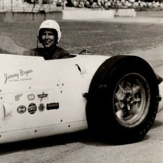 Indy 500 RPPC Postcard "1955 Jimmy Bryan" Official Race Photo Unposted VGC