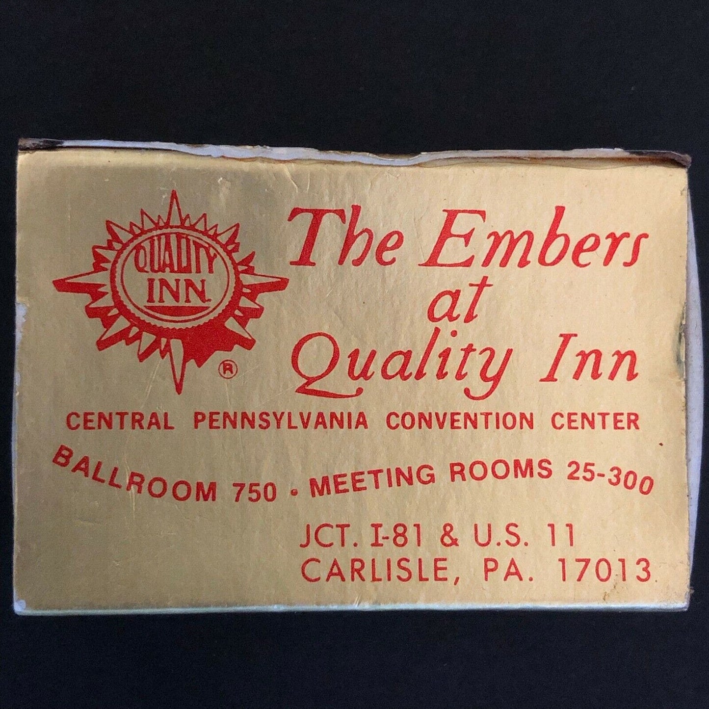 c1970's-80's Wooden Matchbox Matchbook "The Embers" Restaurant Carlisle, PA