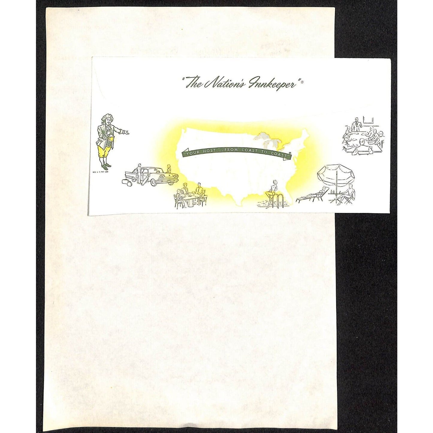 Holiday Inn Cape Charles / Kiptopeke Beach VA Stationary Sheet and Cover c1965
