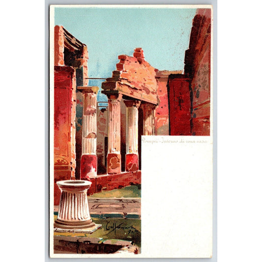 Italian Postcard Pompeii - Interior of a House c1901-1907 NP
