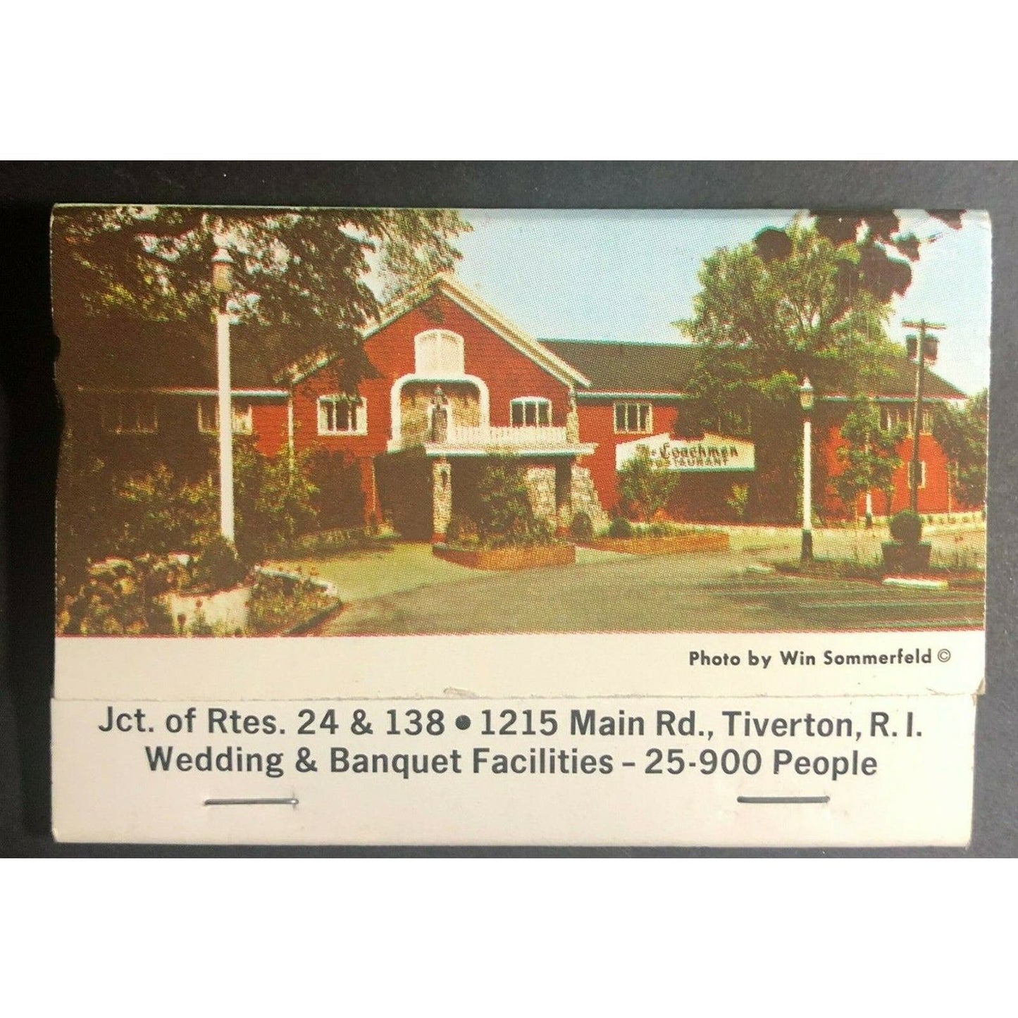 Scarce 70-80's Full Matchbook "The Coachmen" Tiverton, RI FEATURE