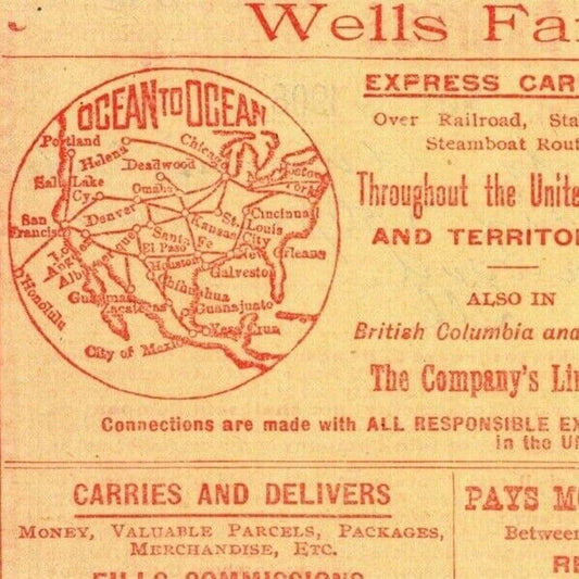 1908 Wells Fargo & Co Express - Grass Valley, CA / Loami, ILL Money Receipt