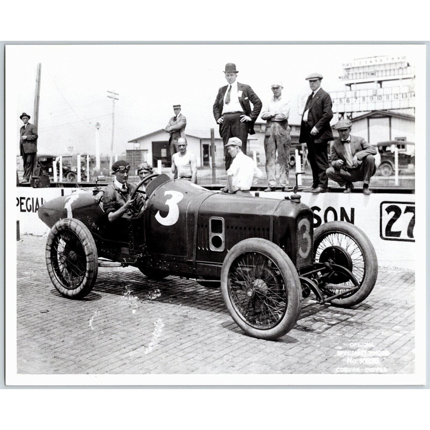 Howdy Wilcox Indy 500 Winner 1919 - 8 x 10 Glossy B&W Photograph VGC - Stamped