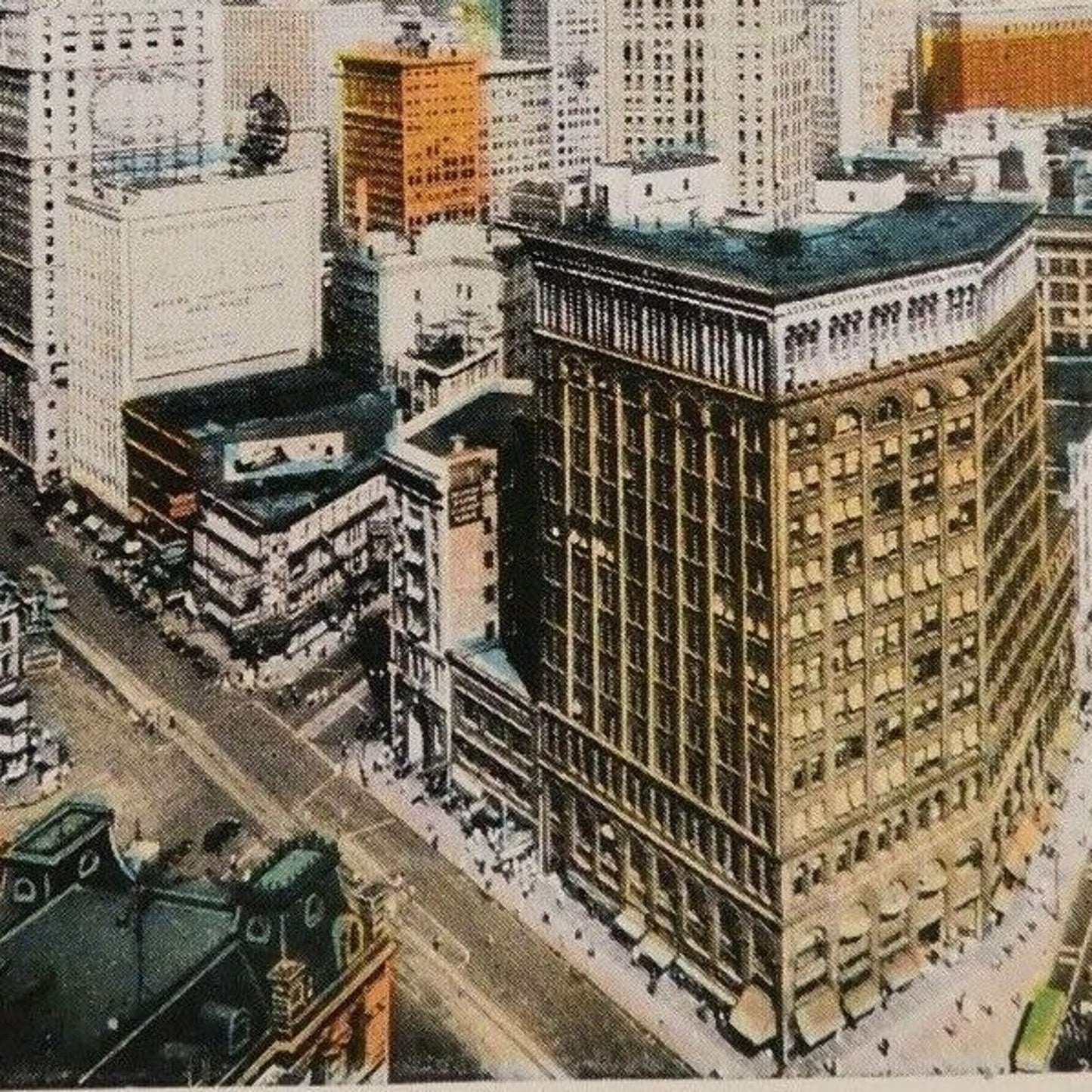 Vintage Postcard - Campus Martius and Woodward Ave.- Detroit, Mich.