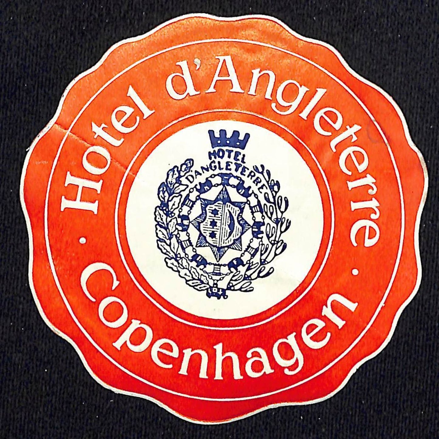 Hotel d' Angleterre Copenhagen Luggage Label Vintage NOS VGC Reverse Embossed