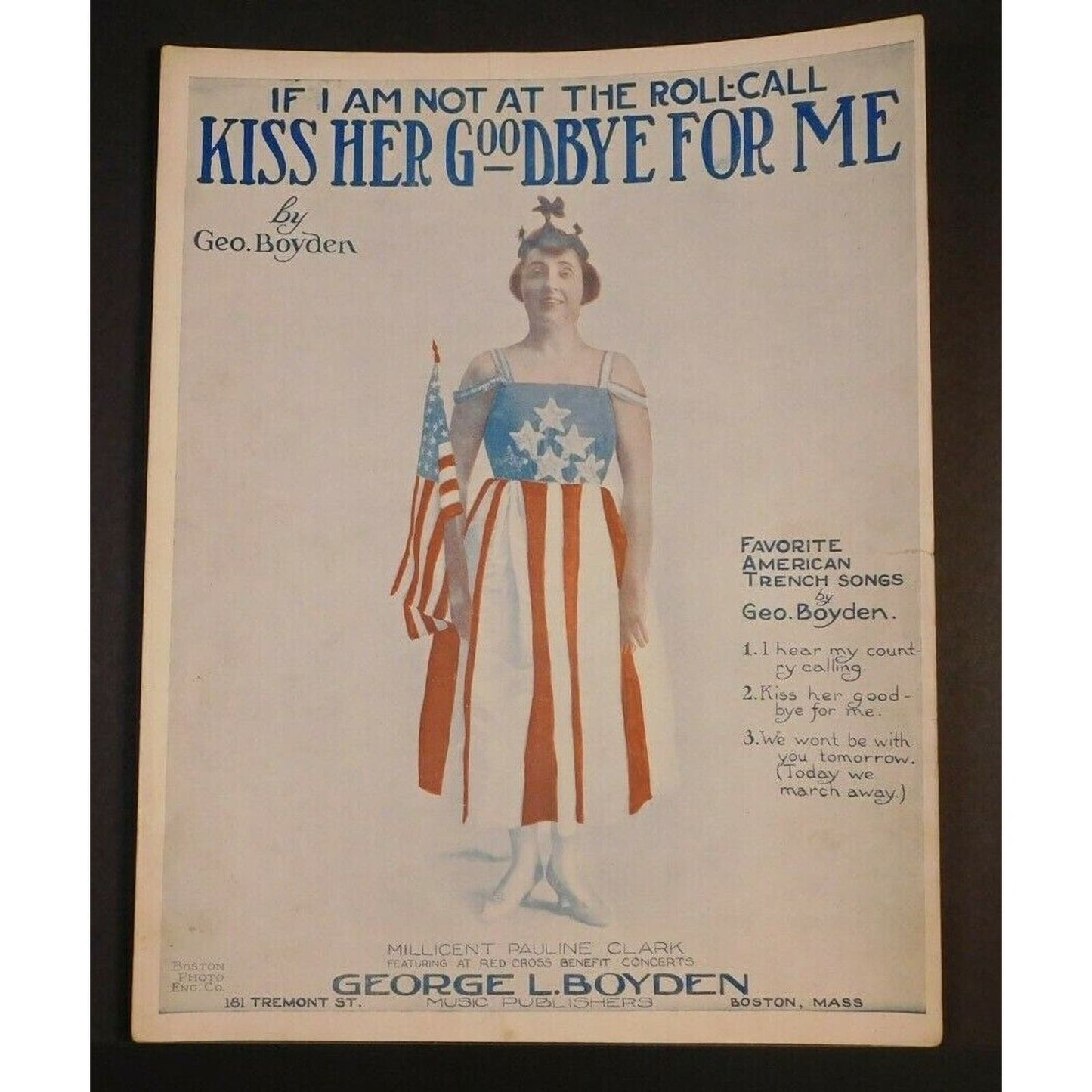 WWI Sheet Music - "If I Am Not At The Roll Call - Kiss Her Goodbye For Me"