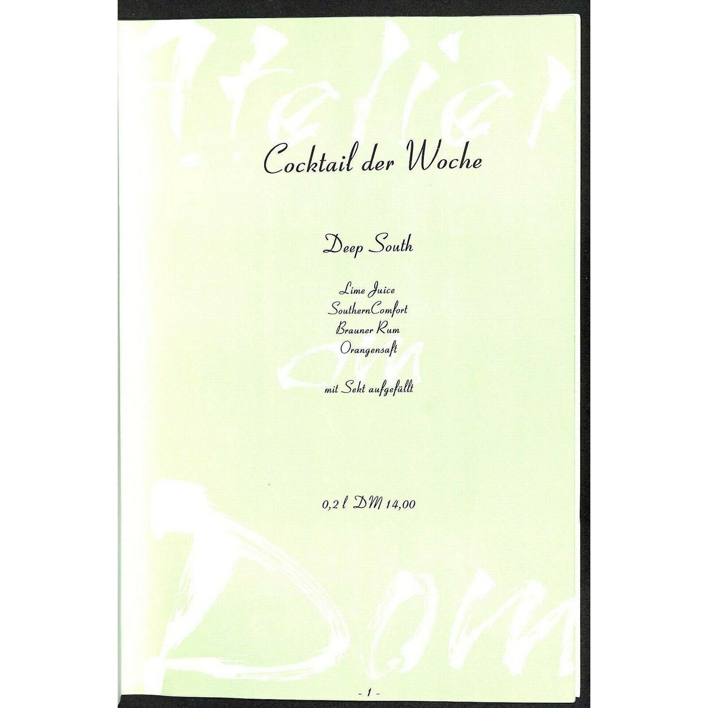Dom-Hotel Koln-Cologne Restaurant Menu c1996 "Atelier on Dom"