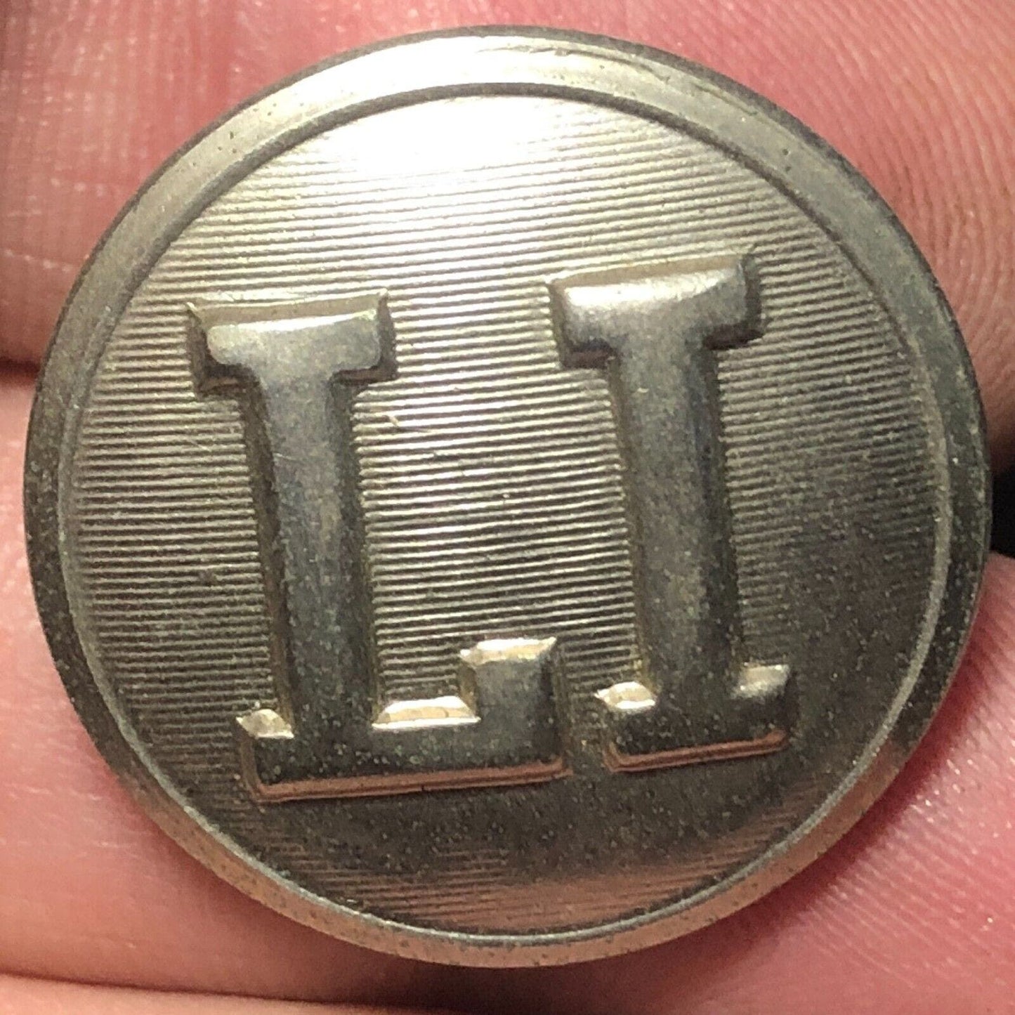Long Island Railroad "LI" Brass Uniform Button 3/4" Waterbury Co's CONN.
