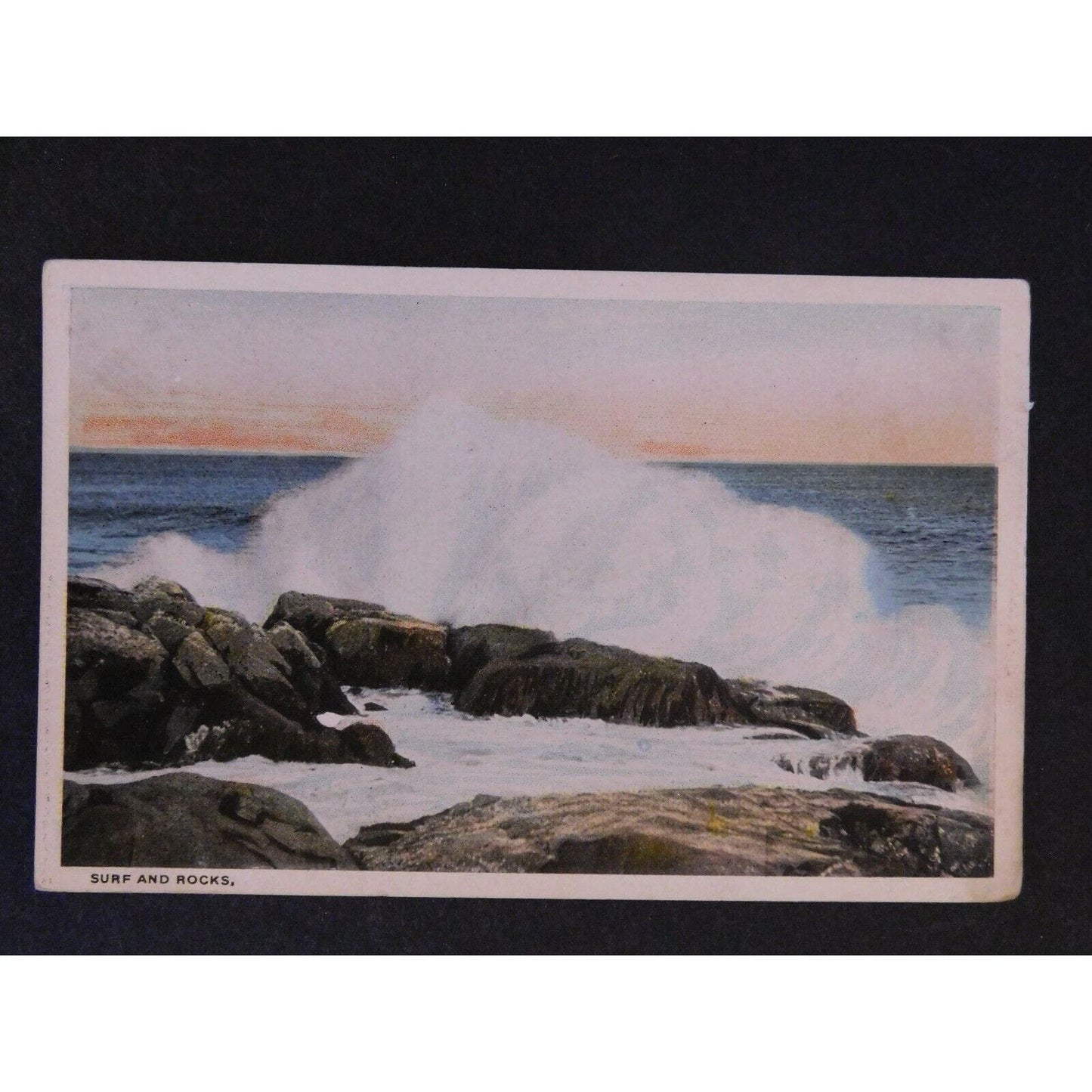 Vintage Postcard - "Surf and Rocks"