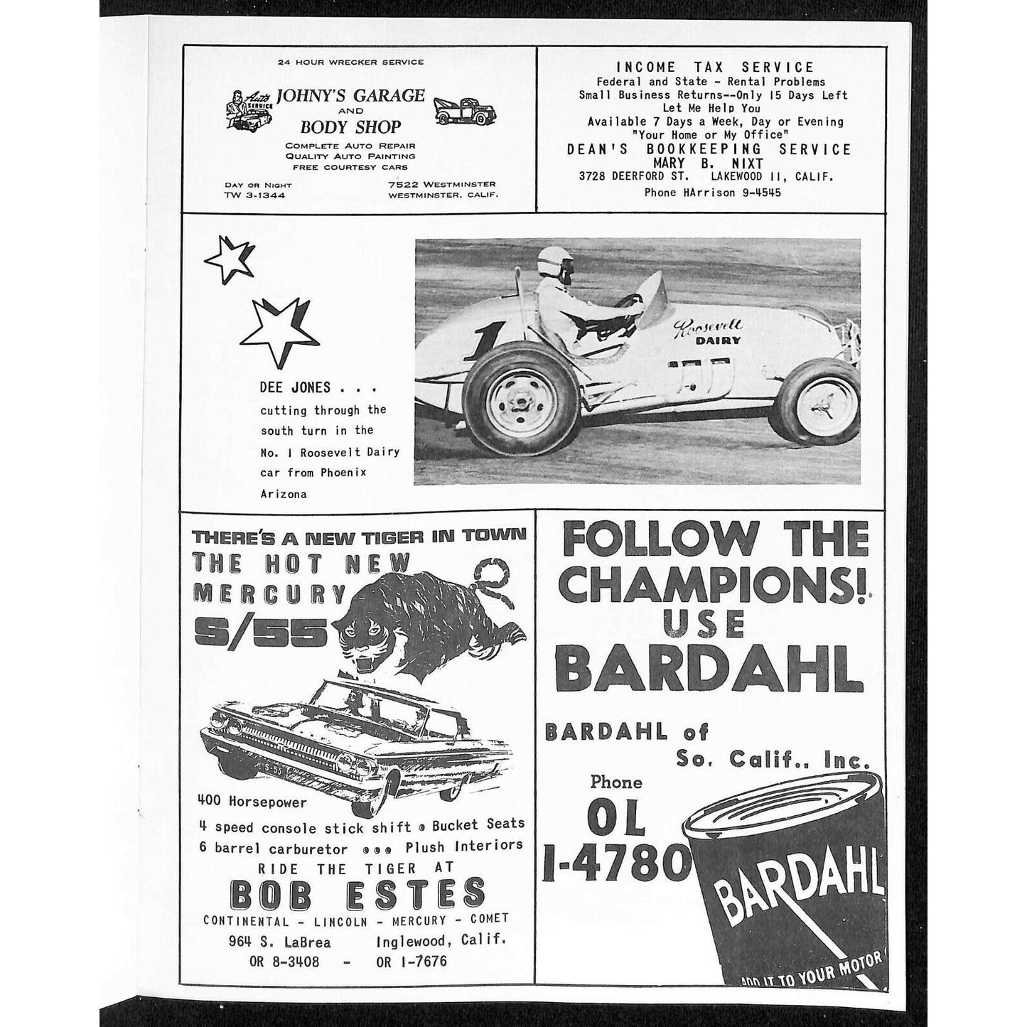 Scarce Apr 21 1962 CRA Championship Auto Racing Program Ascot Park Gardena 12pp.